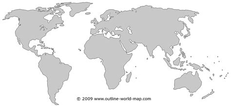 Blank Gray White World Map B9a Outline World Map Images