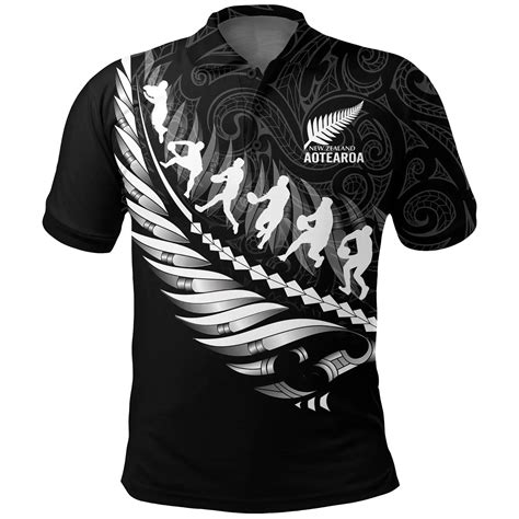 Alohawaii Shirt Polo Shirt Polynesian Hibiscus Aotearoa New Zealand Maori Fern Rugby