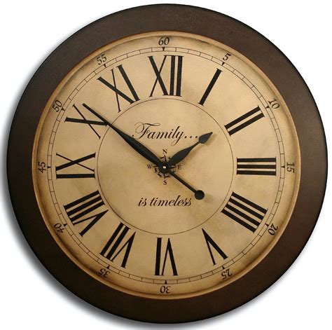 Large Wall Clock 24in Antique Style Loft Tan By Theclockhouse