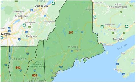 Maine Area Codes - All City Codes