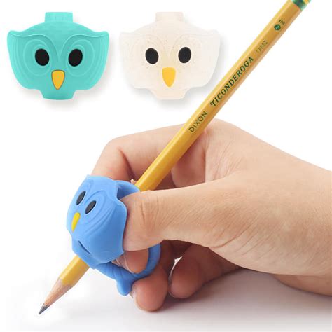 Autism Pencil Training Grips Writing Tools For Kids Cute Owl Bright