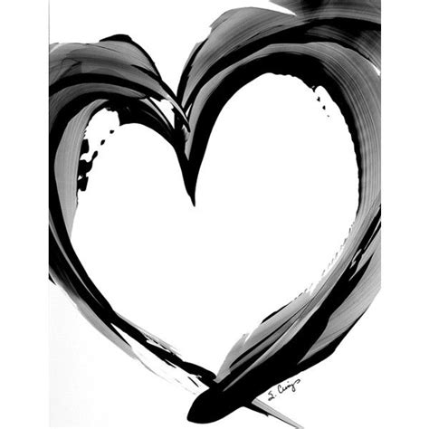 Black And White Abstract Heart~ Black White Art White Art