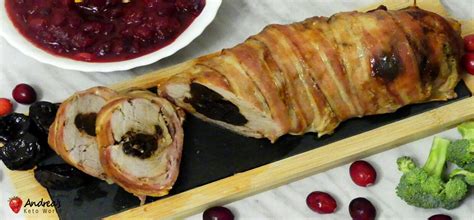 This bacon wrapped pork tenderloin was a winner for our family, and i can't wait to cook more from express lane cooking! Pork Tenderloin Stuffed with Prunes | Andrea's Keto World