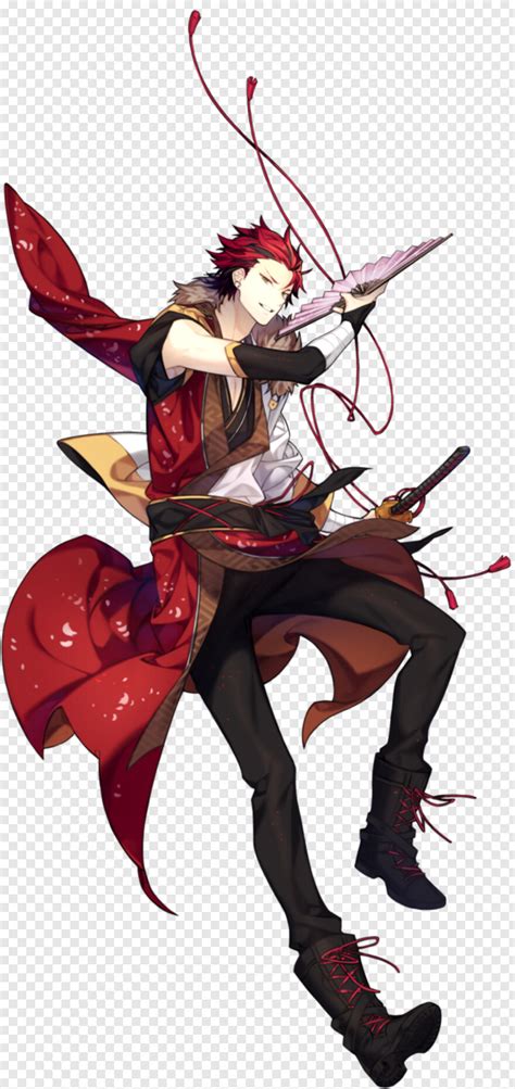 Anime Guy Red Haired Anime Warrior Boy Png Download 631x1336