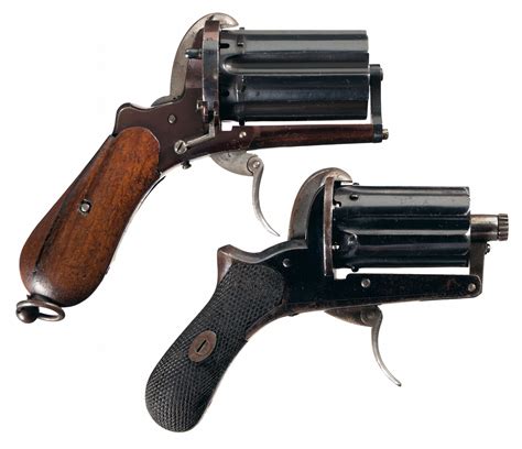 Collectors Lot Of Two Pinfire Double Action Pepperbox Revolvers A