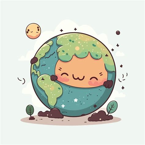 Premium Vector Vector Cute Earth Cartoon Style