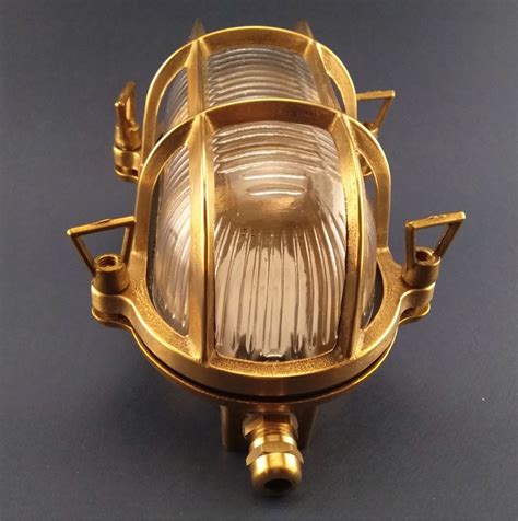 Outdoor led light fittings at led hut. Bulkhead lights. Oval outdoor waterproof light - Brass ...