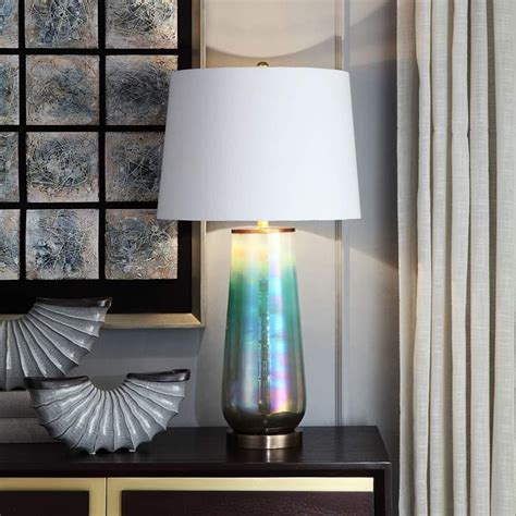 Rowan Iridescent Multi Color Glass Table Lamp 91p13 Lamps Plus
