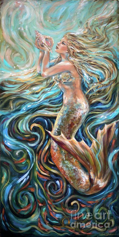 Finding Treasure By Linda Olsen In Mermaid Art Mermaid Canvas
