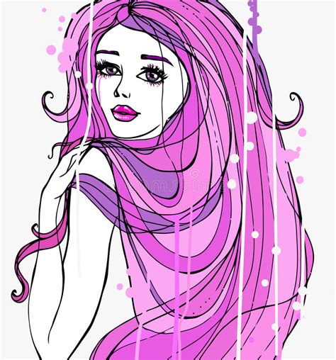 Girl With Long Hair Stock Vector Illustration Of Cosmetic 50082209