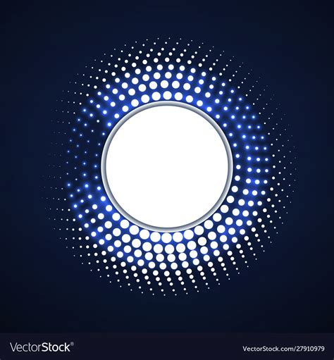 Glowing Dots Circle Halftone Dotted Background Vector Image