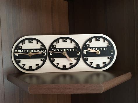 Time Zone Wall Clock City State Country Sign World Clock Etsy
