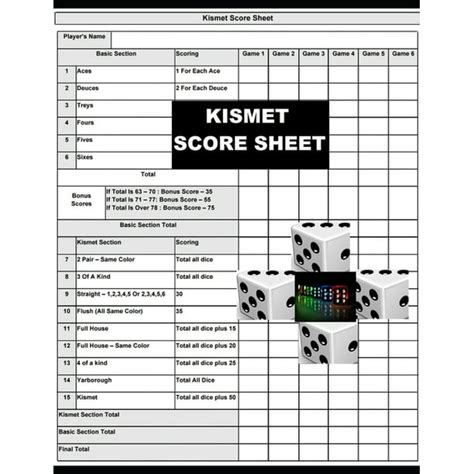Kismet Score Sheets Kismet Score Pad Makes It Easy To Score Your Game