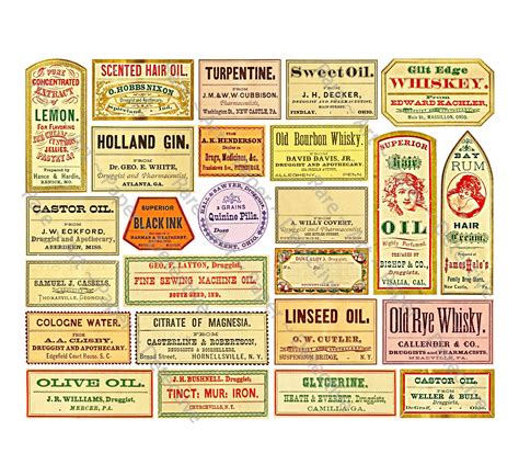 Apothecary Stickers Antique Pharmacy Art Paper Labels Etsy