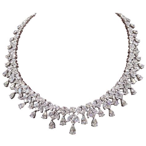 Classic Diamond Necklace Set In Platinum For Sale At 1stdibs Platinum
