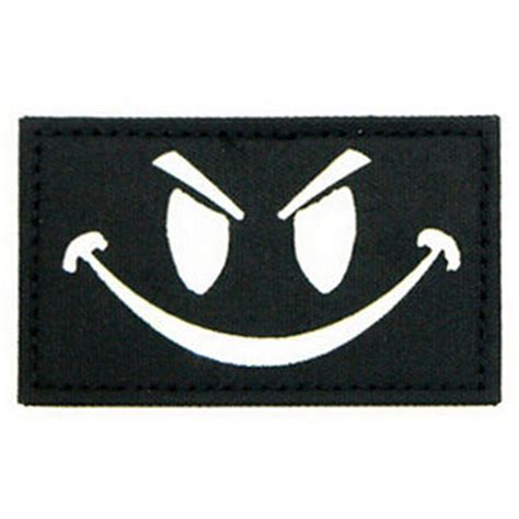 Evil Smiley Smile Face Tactical Isaf Reflect Milspec Glow Ir Patch Ebay