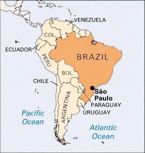 San Paulo Map Karte Von San Paulo Brasilien