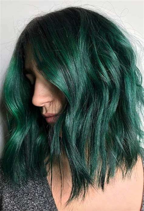 Pastel Green Hair Emerald Green Hair Green Hair Dye Dark Green Hair