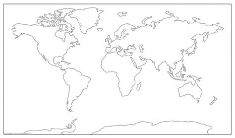 Simplified Large World Map Outline £949 Cosmographics Ltd