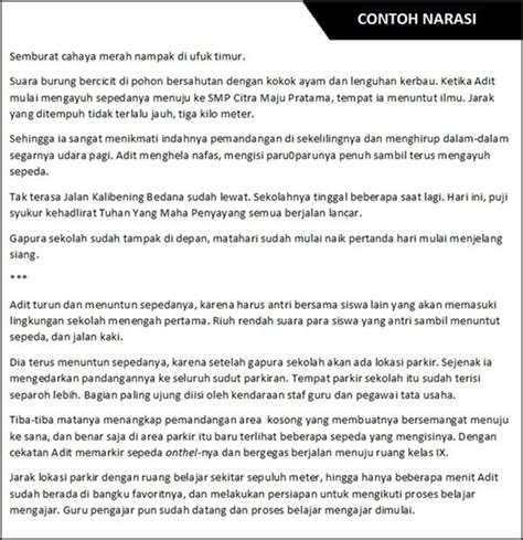 12 Contoh Teks Narasi Dilengkapi Ciri Struktur Jenisnya