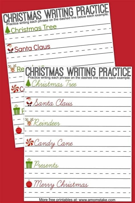 Christmas esl printable crossword puzzle worksheets. Christmas Writing Practice Sheets - A Mom's Take