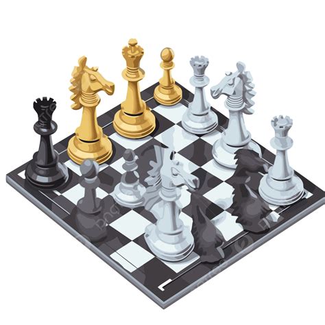 Chess Clipart 3d Chess Board With Various Pieces Of The Game Cartoon