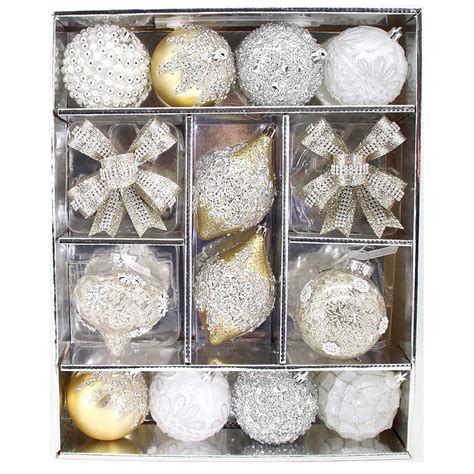 Home Accents Holiday 80 Mm Shatterproof Ornament In White Silver And