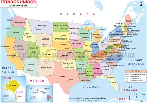 Nombres Estados Y Capitales De Estados Unidos