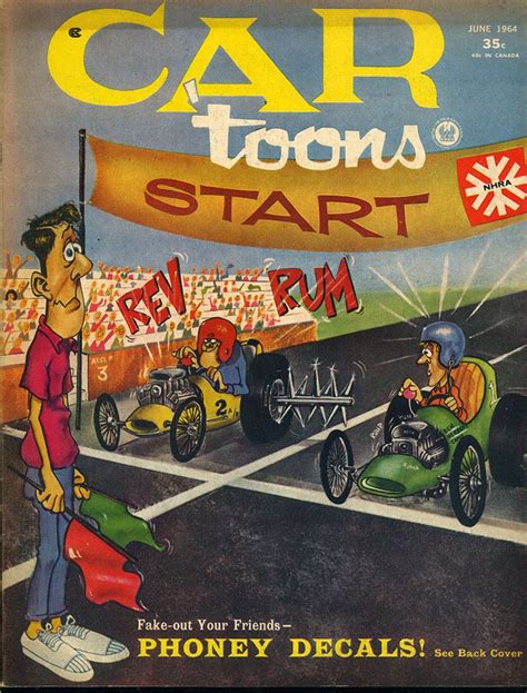 Car Toons Cartoons Magazine Vtg June Hot Rod Drag Race Nhra Comic