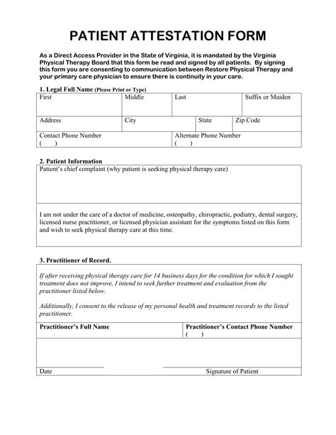 Printable Attestation Form Printable Forms Free Online