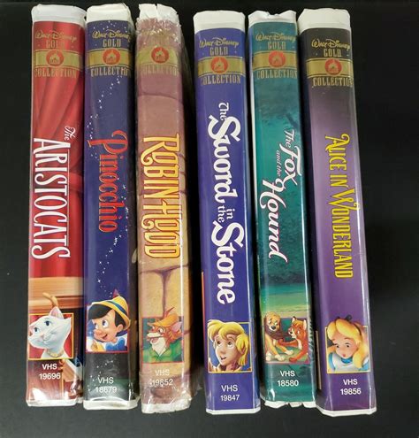 Walt Disney Gold Classic Collection Vhs Lot Of Sword In Stone