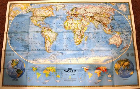 The World 1994 Vintage Map National Geographic Cartography Etsy
