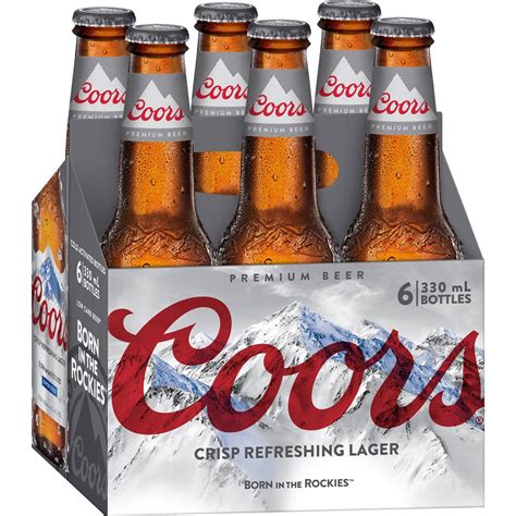 Coors Lager Bottles 330ml X 6 Pack Woolworths