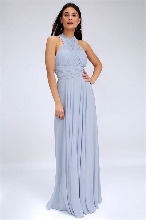 Magical Evening Periwinkle Blue Convertible Maxi Dress Pretty Bridesmaid Dresses Convertible