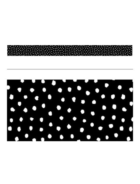 White Painted Dots On Black Straight Border