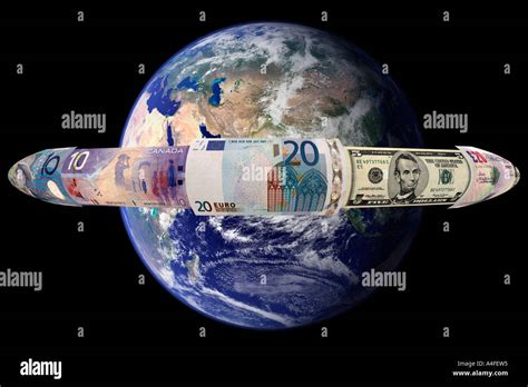 Concept image of Money makes the World go round Stock Photo - Alamy