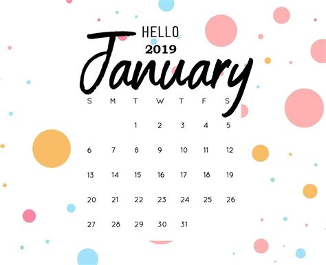 January Free Printable 2019 Calendar Calendar Calendar Wallpaper