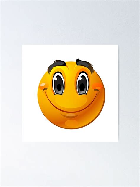 Smiley Face Emoji Poster By Dusicap Redbubble