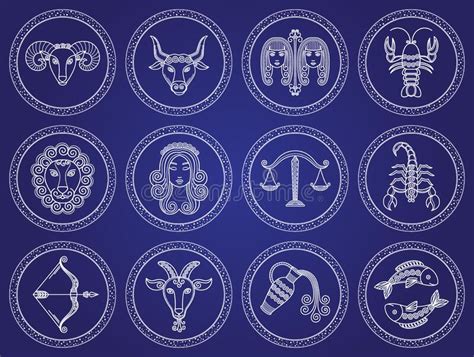 Twelve Astrological Zodiac Signs Stock Illustration Illustration Of Minimalism Libra 79038332