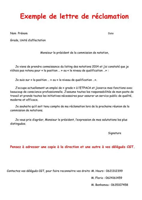 Lettre Reclamation De Paiement Modele De Lettre Type