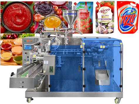 Automatic Doypack Spout Stand Up Pouch Tomato Paste Liquid Filling Horizontal Packing Machine