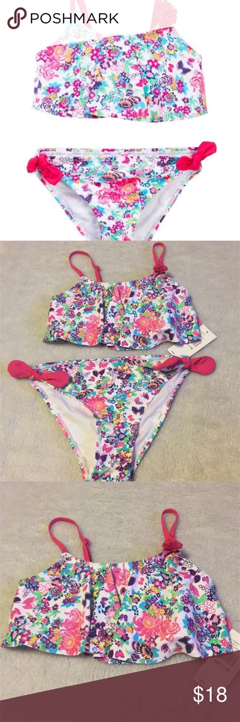 Betsey Johnson Girls Floral Bikini Size 12 ️ Floral Bikini Betsey