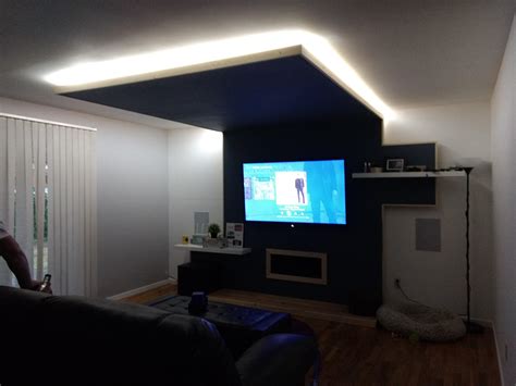 My Husband Designed And Built This Media Wall For Our First Home Led