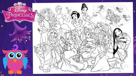 All Disney Characters Together Coloring Pages