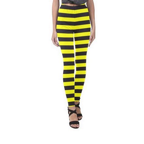 Size Xs Bumble Bee Stripes Yellow Black Full Print Leggings