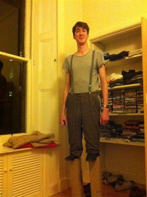 For Halloween This Really Tall Guy Dressed Up As A Normal Sized Human On Stilts Actually A