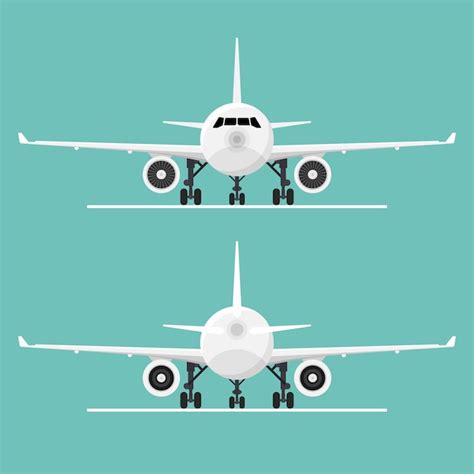 Premium Vector Front And Back View Of Airplane Illustration