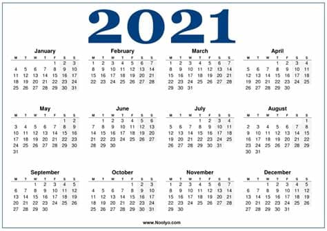 You may customize it the way you want it. Monday week start Calendar 2021 Blue - Noolyo.com