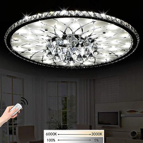 LED Dimmbar Deckenleuchte Deckenstrahler Modern Runde Kristall Design Deckenlampe Kreative