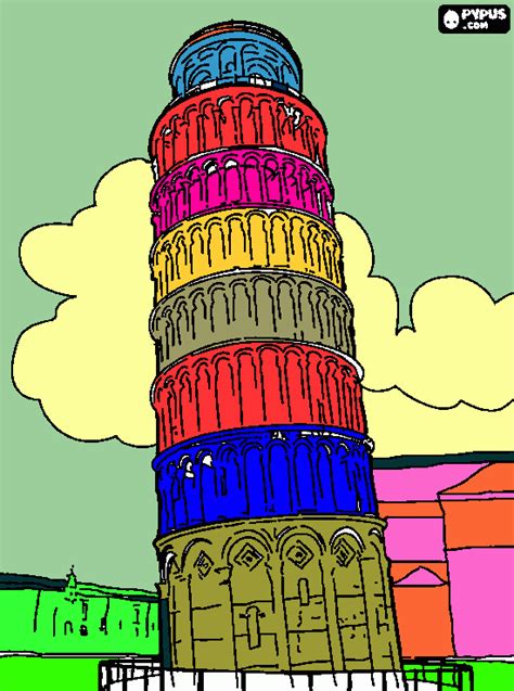 Torre De Pisa Para Colorear Torre De Pisa Para Imprimir